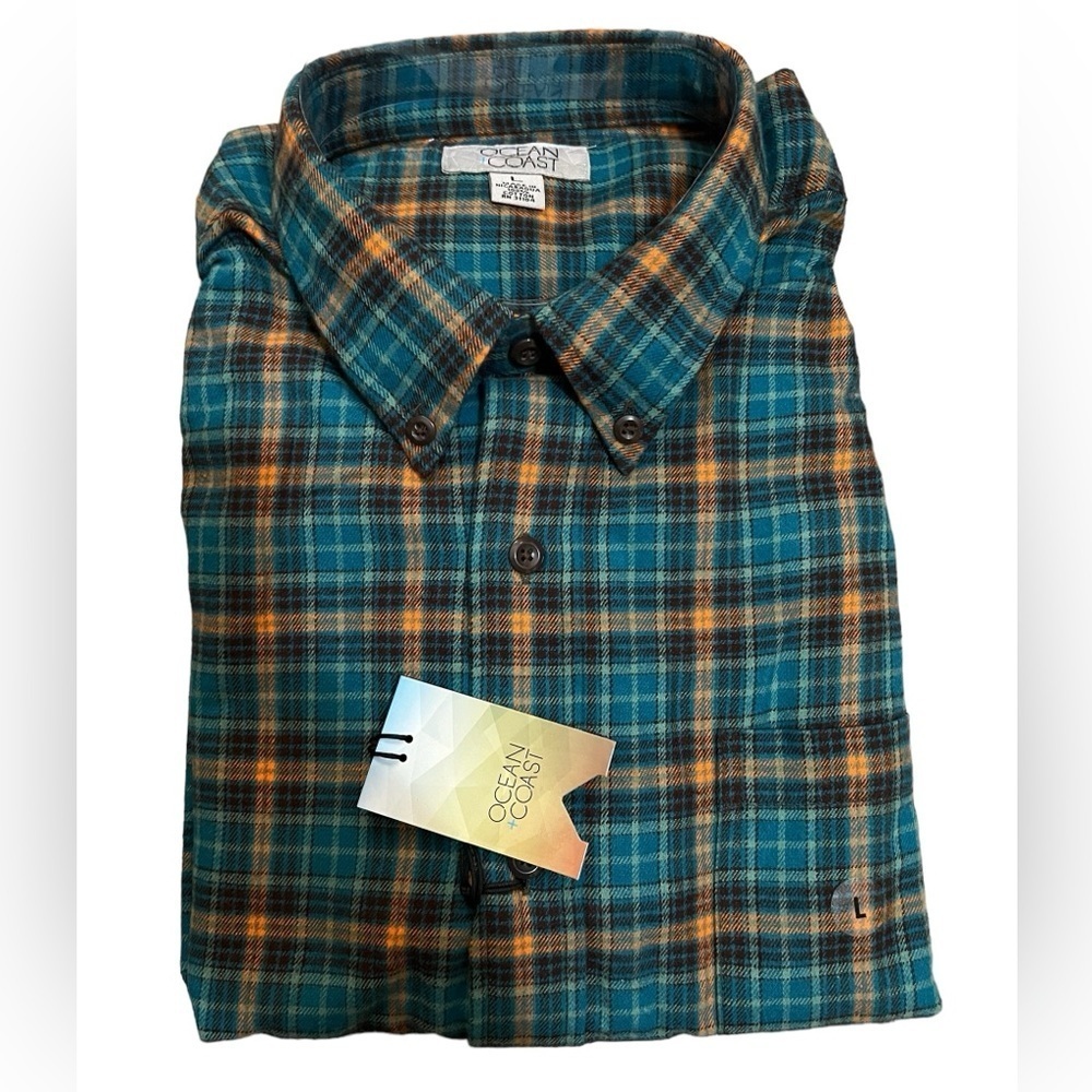 Ocean + Coast Long Sleeve Flannel Shirt Size L